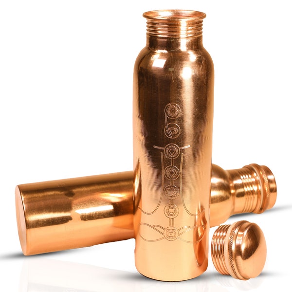 LAST CHANCE 40%OFF|Chakras Copper Water Bottle Yoga Bottle Meditation Bottle Flask - Perfect Gift