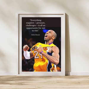 Kobe Bryant Black Mamba Inspirational Quote Poster, LA Lakers Poster, NBA Poster Sports Mamba Mentality Quote, Kobe Wall Art, NBA Gift