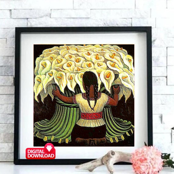 The Flower Seller 1942 Diego Rivera, Mexican Artwork, Diego Rivera