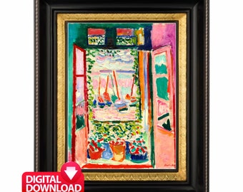 Henri Matisse The OPEN WINDOW, Collioure (1905) Famous Painting Printable, Matisse Window, Matisse Print