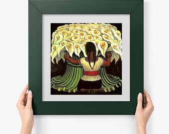 Diego a“The Flower Seller” 1942ポスター The Flower Seller 1942 Diego Rivera, Mexican Artwork, Diego