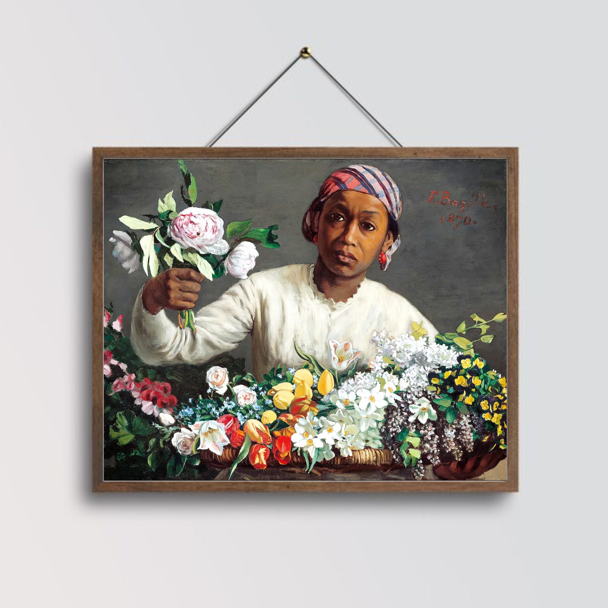 Frédéric Bazille Print: Young Woman With Peonies (digital Download
