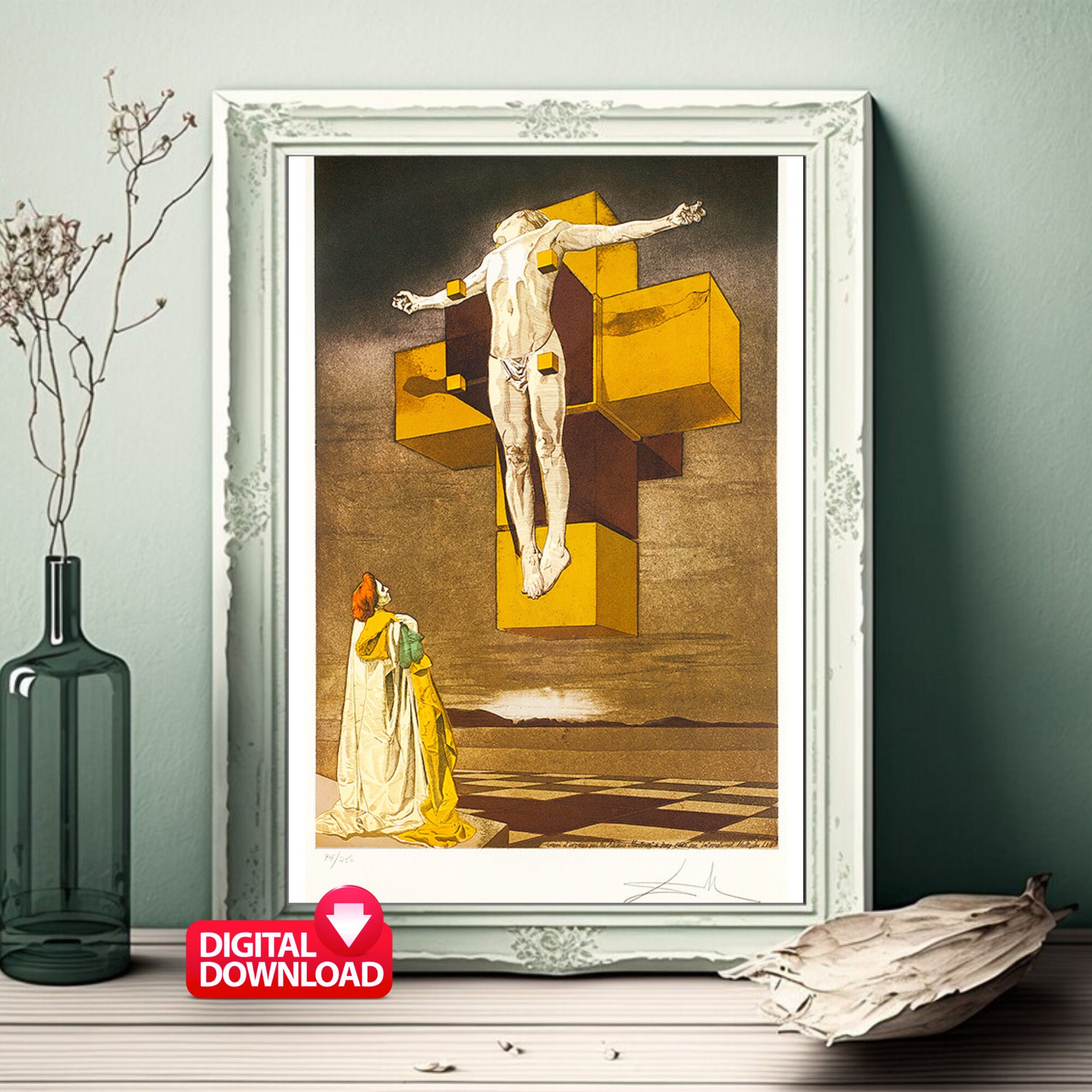 Salvador Dali Crucifixion Art Print: Corpus Hypercubicus (digital ...