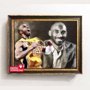 KOBE BRYANT Art Print, Los Angeles Lakers Kobe Bryant Wall Art, Kobe Bryant Artwork, Kobe Bryant Fan, Lakers Wall Art, Digital Download