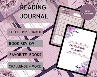 Digitaler Leseplan, Buchbesprechung Journal, Buchplaner Goodnotes, iPad Digital Journal, Leseliste Organizer PDF, Buchbesprechung