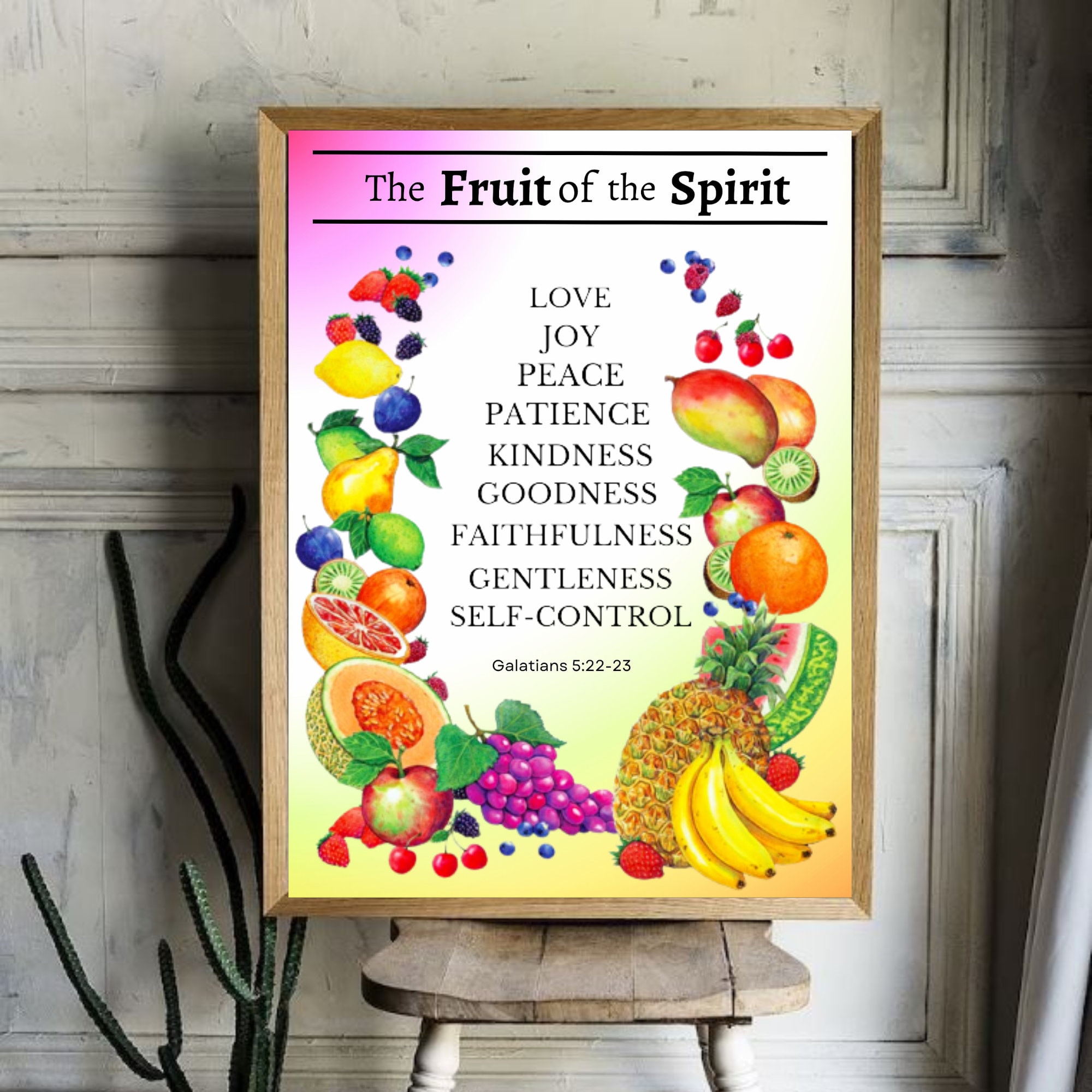 Fruit of the Holy Spirit Galatians 5:22-23, Christian Wall Decor, Bible ...