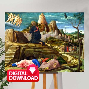 Agony in the Garden by Andrea Mantegna, Agony of Christ, Andrea Mantegna Artworks, Christian Wall Art