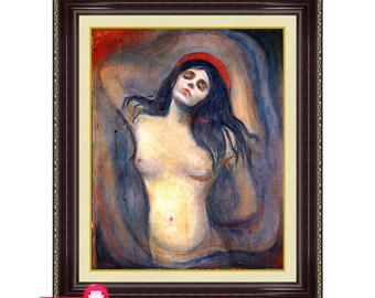 Madonna 1894 by Edvard Munch, Vintage Art Nouveau Print, Munch Naked Woman Art Printable, Sexy Drawing for Bedroom
