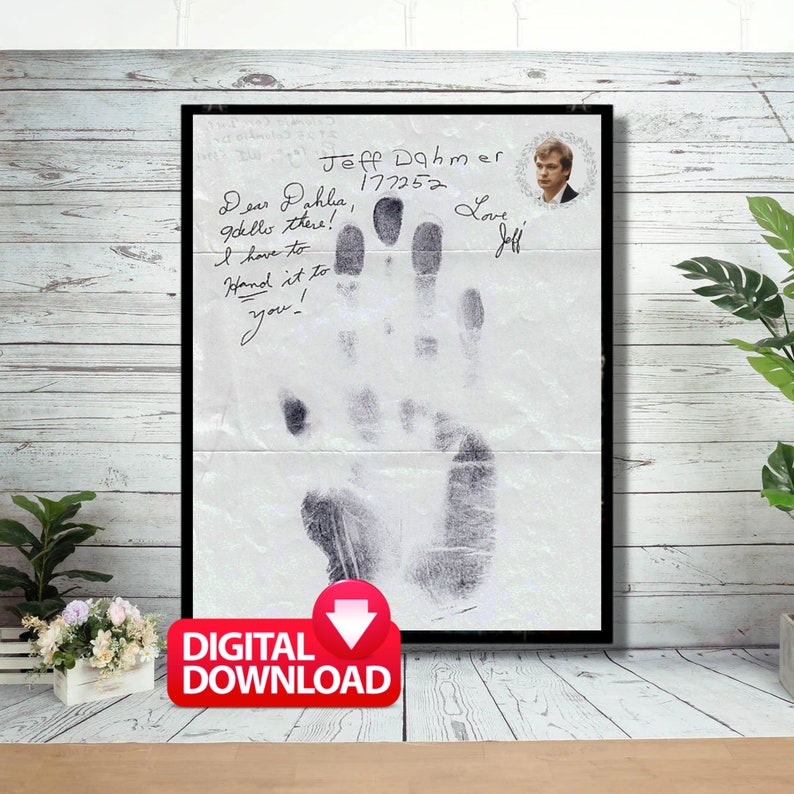 JEFFREY DAHMER Handwriting and Right Hand Print Serial Killer Etsy
