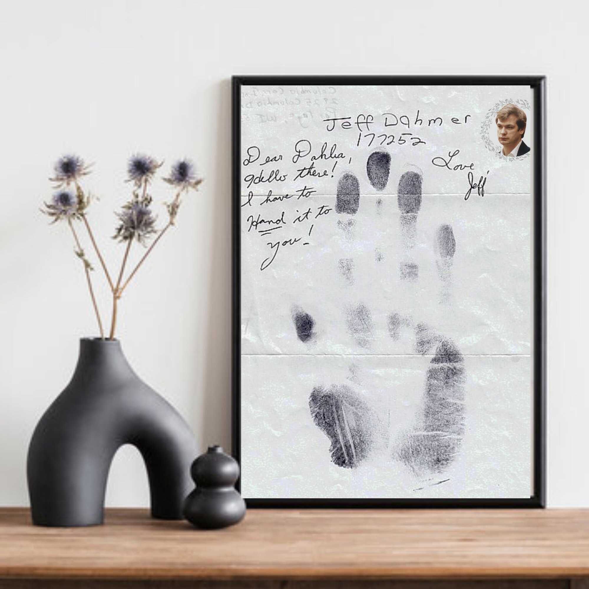 JEFFREY DAHMER Handwriting and Right Hand Print Serial Killer Etsy