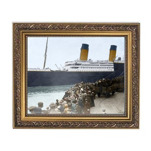 Colored Picture of RMS Titanic Departing from Southampton Pier 44, Historical Art Print, Titanic Print, RMS Titanic, Vintage Titanic Photo