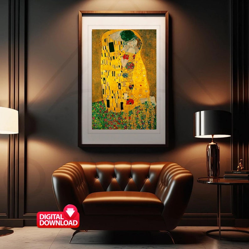 Gustav Klimt the KISS 1908 Most Famous Painting, Printable Klimt Print ...