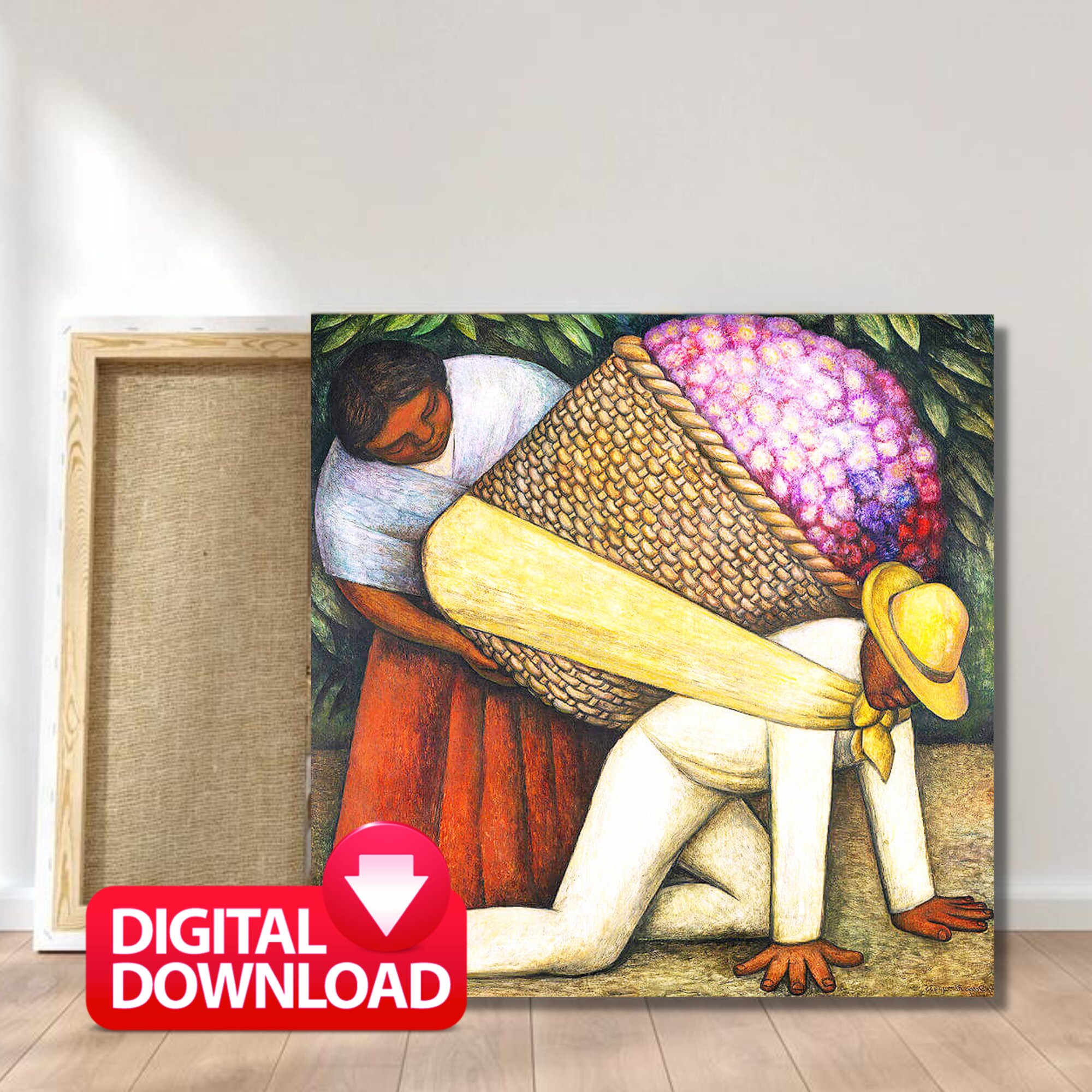 Diego Rivera Print Printable, Flower Carrier 1935, Vintage Mexican Art ...