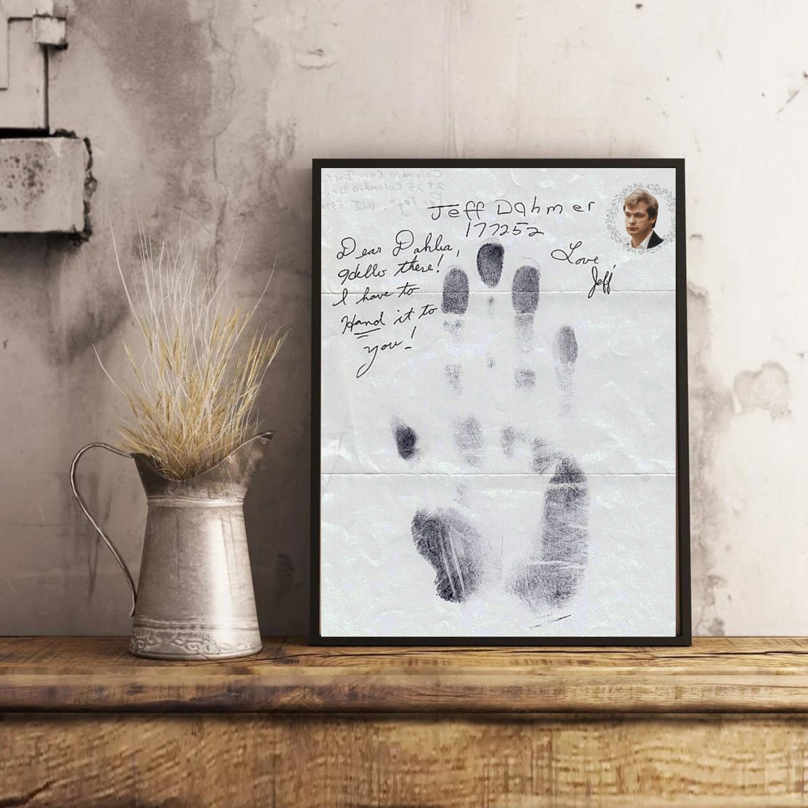 JEFFREY DAHMER Handwriting and Right Hand Print Serial Killer Etsy