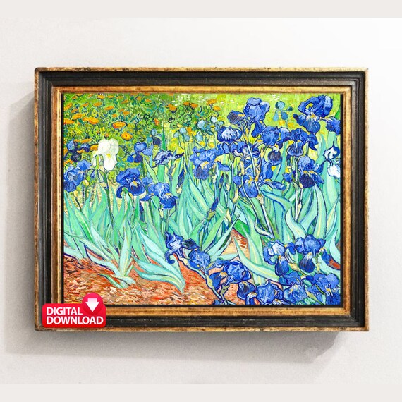 Van Gogh IRISES 1889 Print Printable, Purple Iris Painting, Van