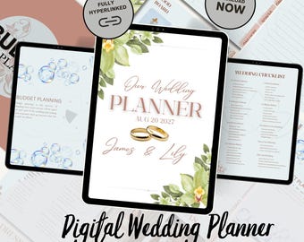 Digitaler Hochzeitsplaner, Brautplaner druckbar, Hochzeitsplaner Budgetplaner, Hochzeitsplaner PDF, Digitaler Download, DIY PDF