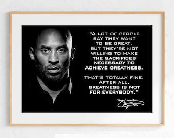 Kobe Bryant Quote Black Mamba Inspirational Quote Poster LA Lakers Poster NBA Poster Sports Mamba Mentality Quote, Kobe Wall Art