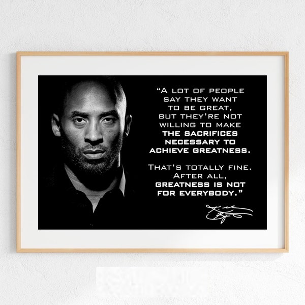 Kobe Bryant Quote Black Mamba Inspirational Quote Poster LA Lakers Poster NBA Poster Sports Mamba Mentality Quote, Kobe Wall Art