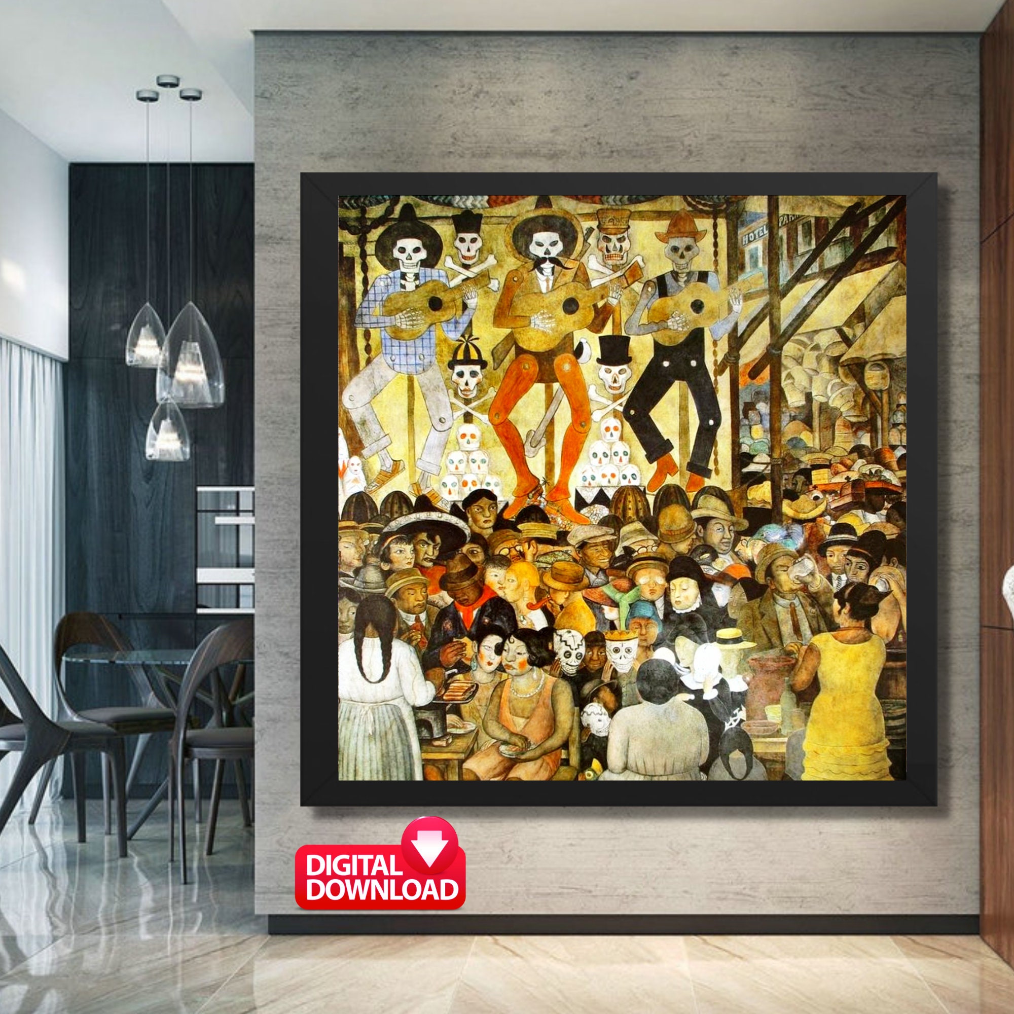 The Day of the Dead Art 1942 Printable by DIEGO RIVERA, Mexican Art ...