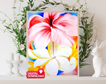 Georgia O'Keeffe Hibiscus Plumeria Print (Digital Download)