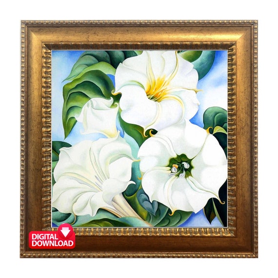 ジムソンウィード、1936年ジョージア・オキーフ作、ヴィンテージの花の