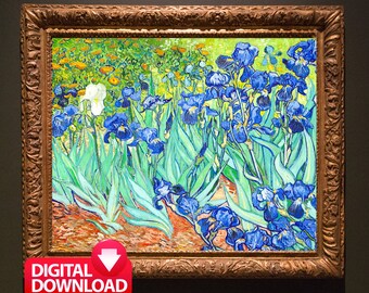 Stampa su tela con cornice - Vincent van Gogh - Iris Stampa su tela con cornice - Vincent van Gogh - Iris