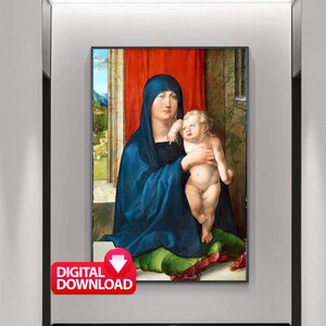 Vintage Madonna And Child by Albrecht Durer, Vintage Style Catholic Art Print, Marian Art, Catholic Gift, Catholic Art, Mary Print