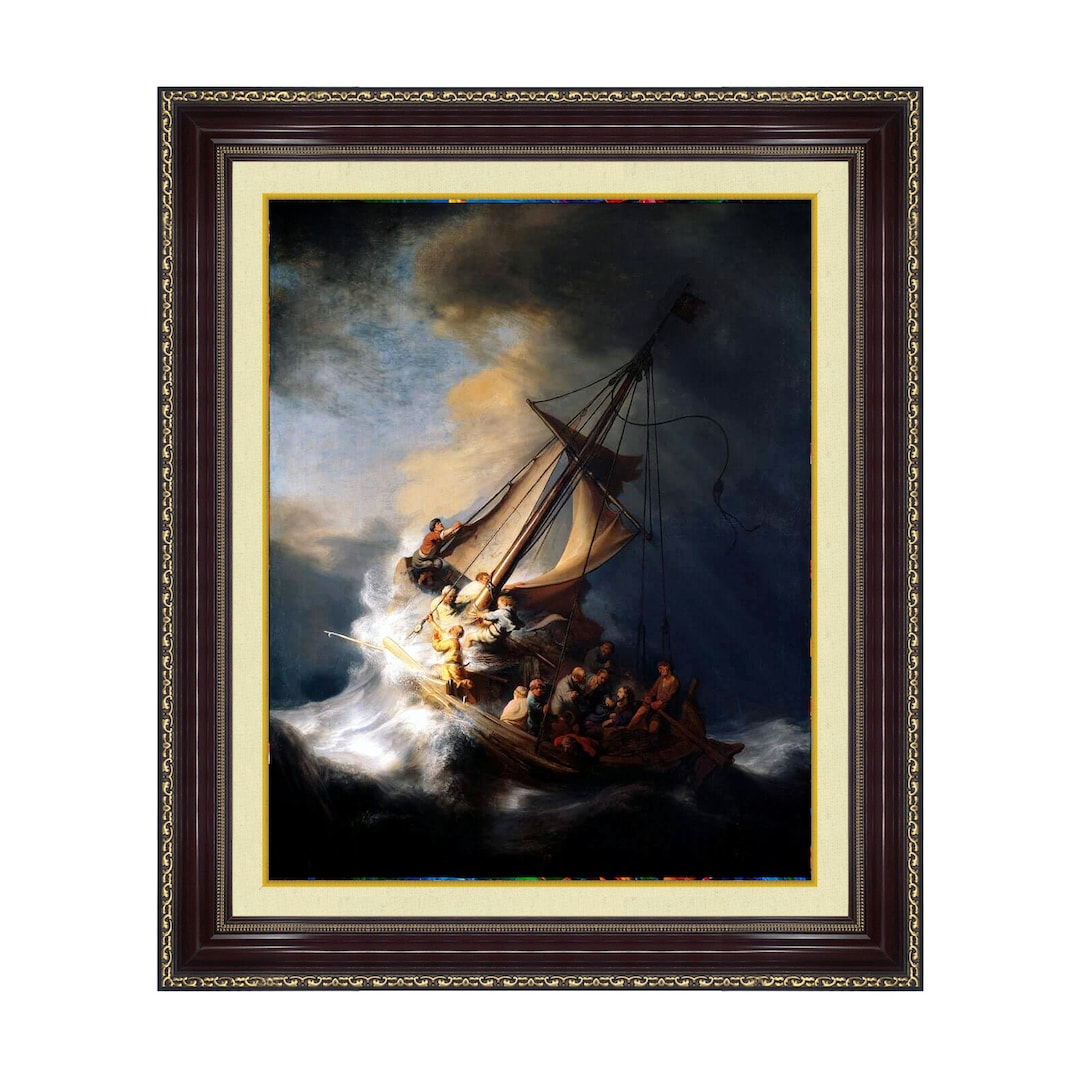The Storm on the Sea of Galilee 1633 by Rembrandt, Above Couch Art