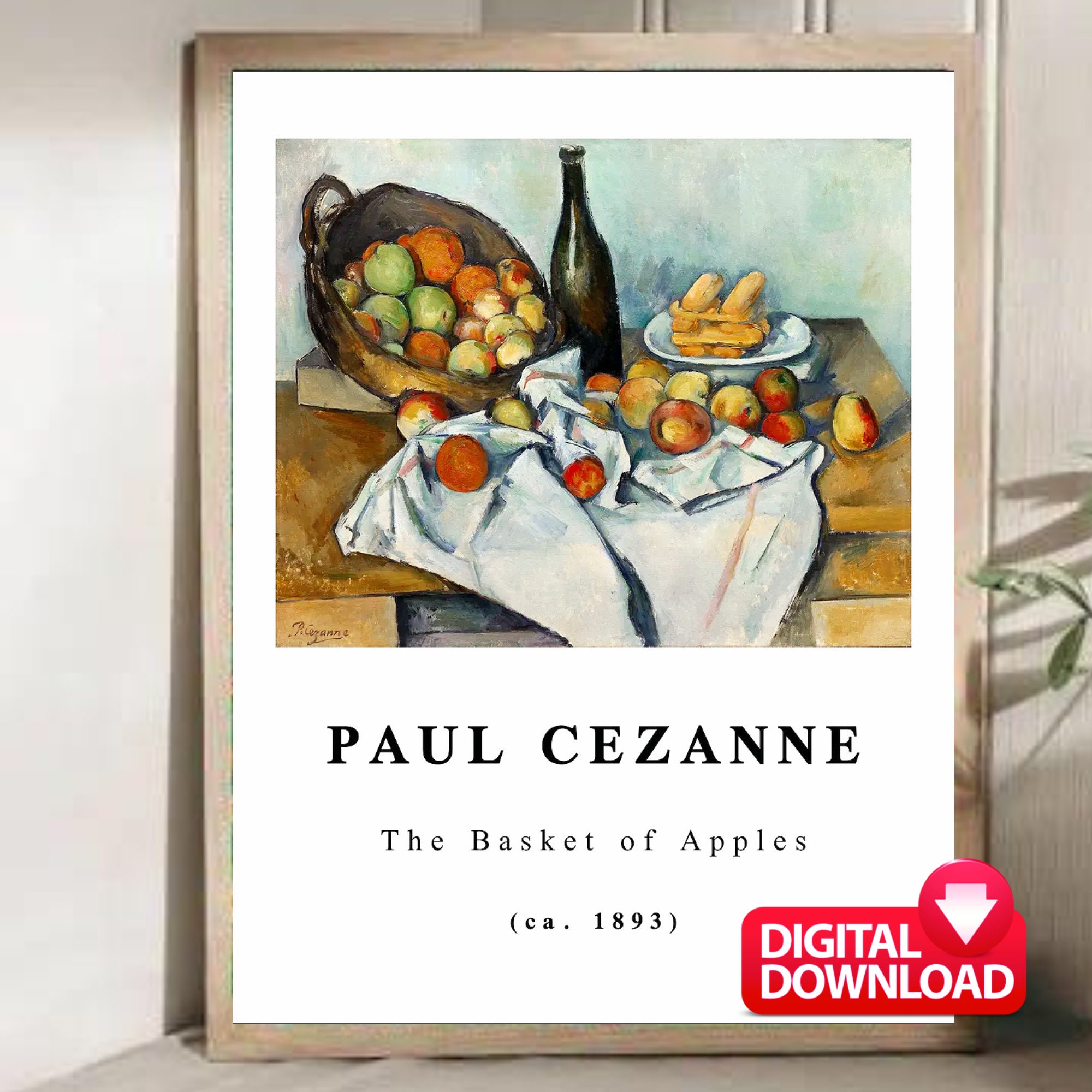 フランス絵画家　Paul Cézanne 果物の静物画 送料込み リンゴの籠のある静物 ポール・セザンヌ | 油絵複製画 | KOSH mArt 日本