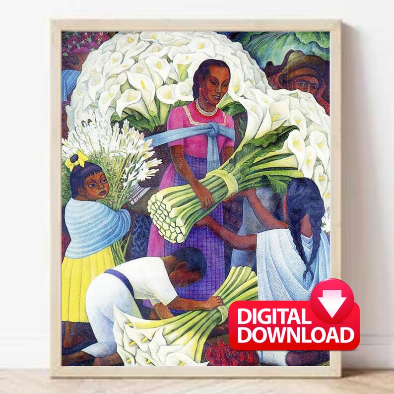 Diego Rivera the FLOWER SELLER 1949 Printable, Famous Mexican Wall Art ...