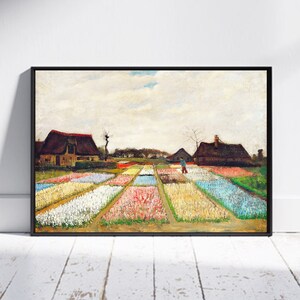 Flower Beds in Holland 1883 Vincent Van Gogh, Van Gogh Exhibition Poster Print, Van Gogh Wall Art, Van Gogh Download, Van Gogh Flowers Decor