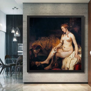 Rembrandt - Bathsheba at Her Bath Painting - Famous Artwork Print (Digital Download)