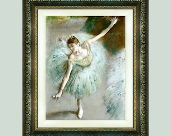 Vintage Degas Ballerina Painting: Dancer in Green, 1883 (Digital Download)