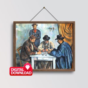 The Card Players 1892 by Paul Cezanne, Poker Room Decor Printable, Cezanne Print, Poker Player Gifts, Poker Wall Art
