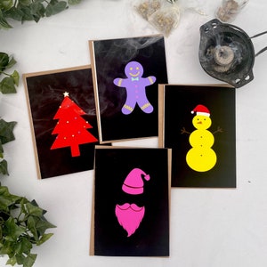 Cartões de Natal Minimalistas em Cores Neon