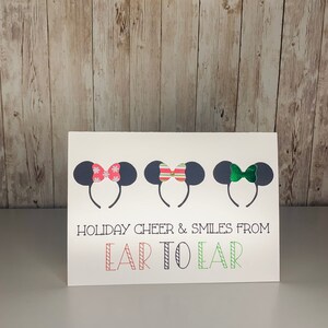 Minnie Ears | Holiday Greeting Card | Christmas 5x7 Card | Minnie Mouse Card | Disney Christmas Card