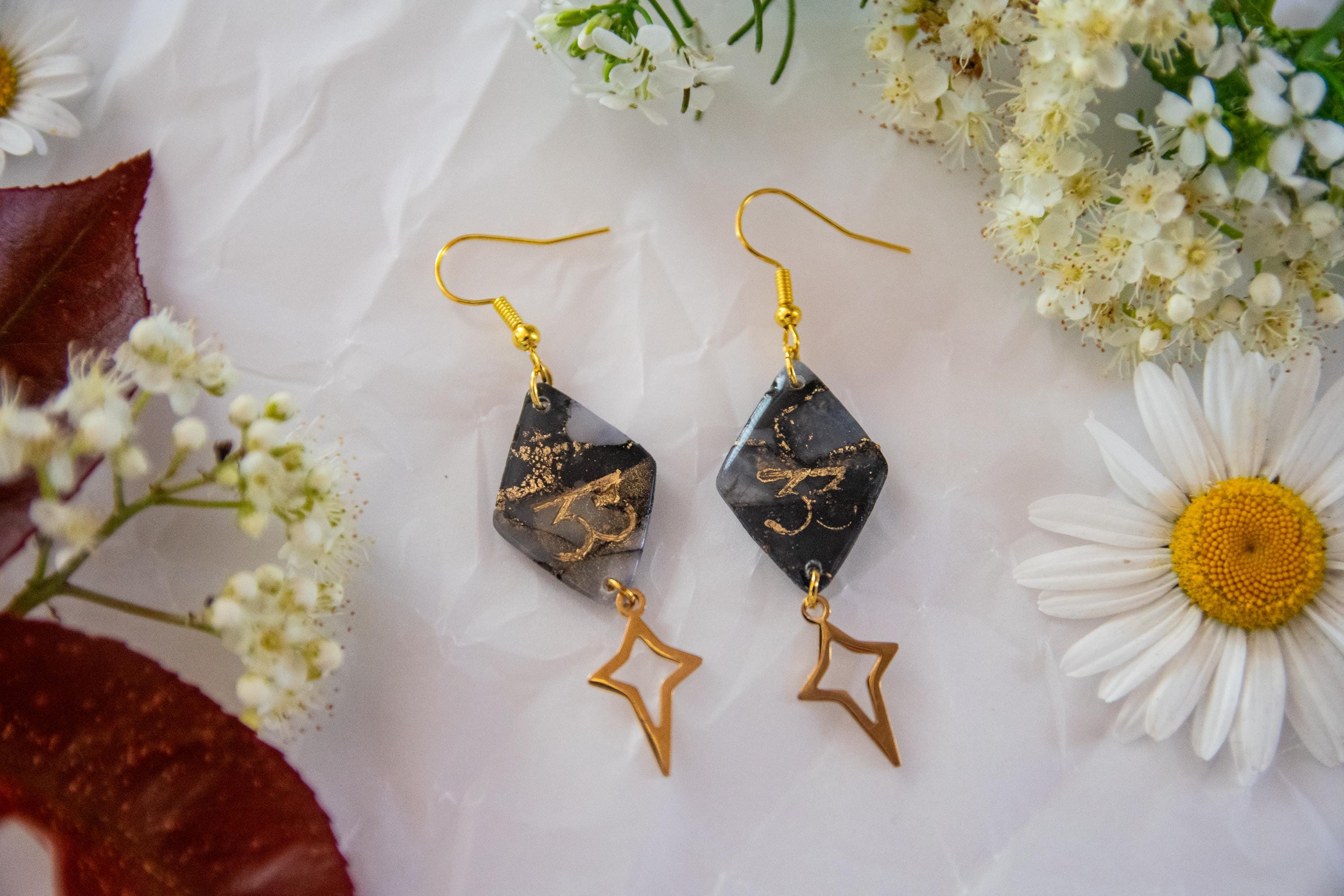Clair Obscur: Expedition 33 - Diamond Earrings - Handmade Polymer