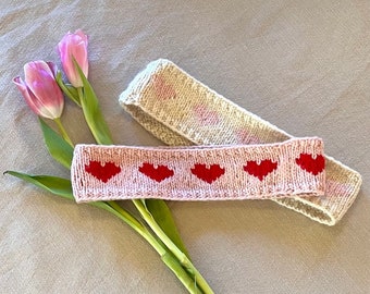 Little Hearts Headband Knitting Pattern