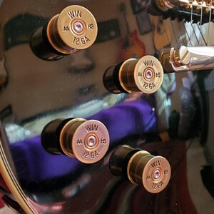 Perillas de guitarra de eje partido, fabricadas con latón reciclado de calibre 12, regalo para guitarristas.