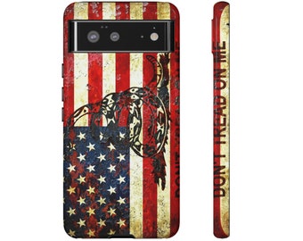 American and Gadsden Flag Tough Case for Google Pixel 6 or 5G Phones  - Don't Tread on Me Themed Phone Case