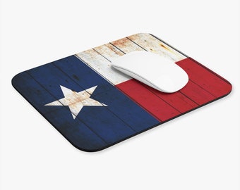 Texas Themed Office Decor - Texas Flag on Old Barn Wood Mouse Pad