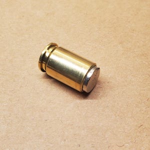 Bullet Brass Magnets Made with Recycled Casings of 308 Caliber side view