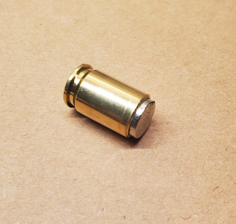 Bullet Brass Magnets Made with Recycled Casings of 308 Caliber side view