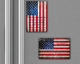 Pro 2A Magnet, American Flag and 2nd Amendment Print on 3.75x5.75 Magnet, Gift for Gun Owner