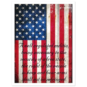 Pro 2A Gifts, 2nd Amendment on American Flag Vertical Print Stickers