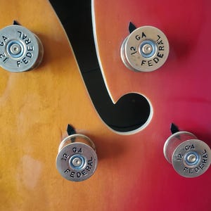 Split Shaft Guitar Knobs Made with 12 Gauge Federal Brass, Gift for Guitarists