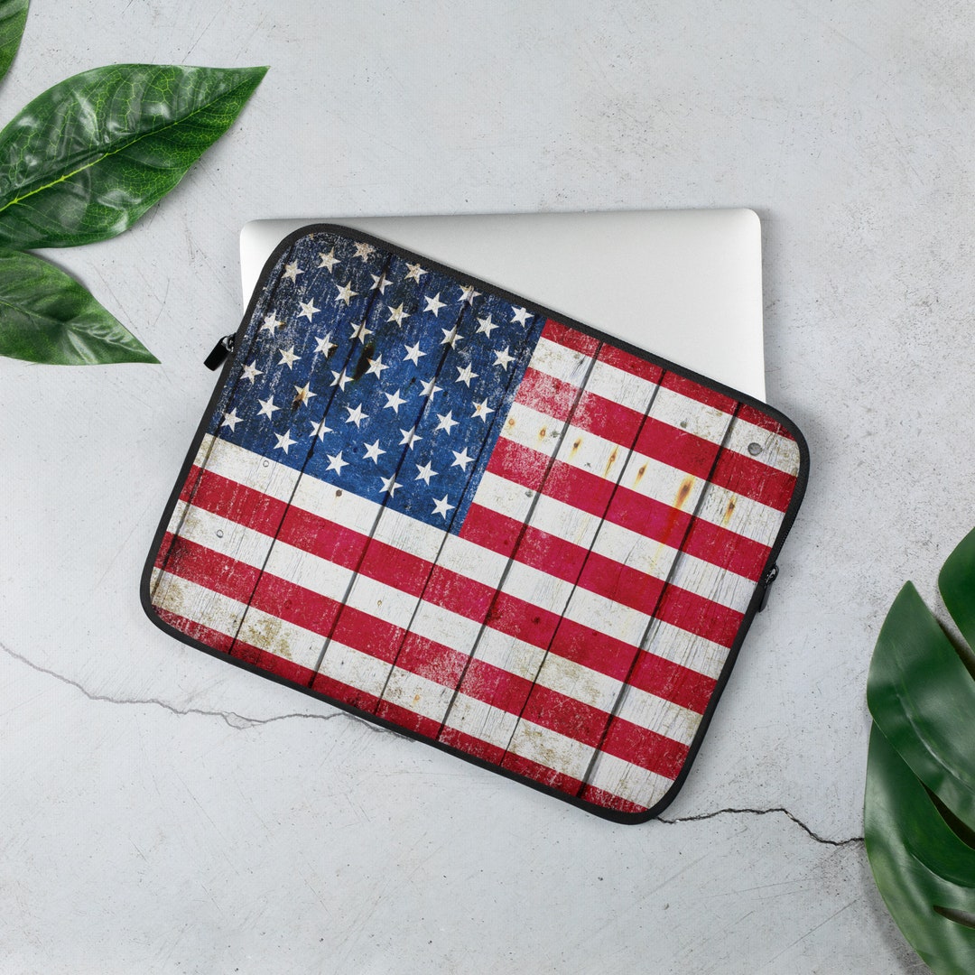 Distressed Computer Case Distressed American Flag Laptop Sleeve: Barn Wood Print - Etsy