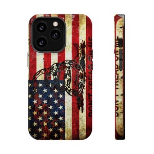 Mag Safe Tough Cases for iPhones 13 and 14 American and Gadsden Flag Print Don't Tread on Me image 9