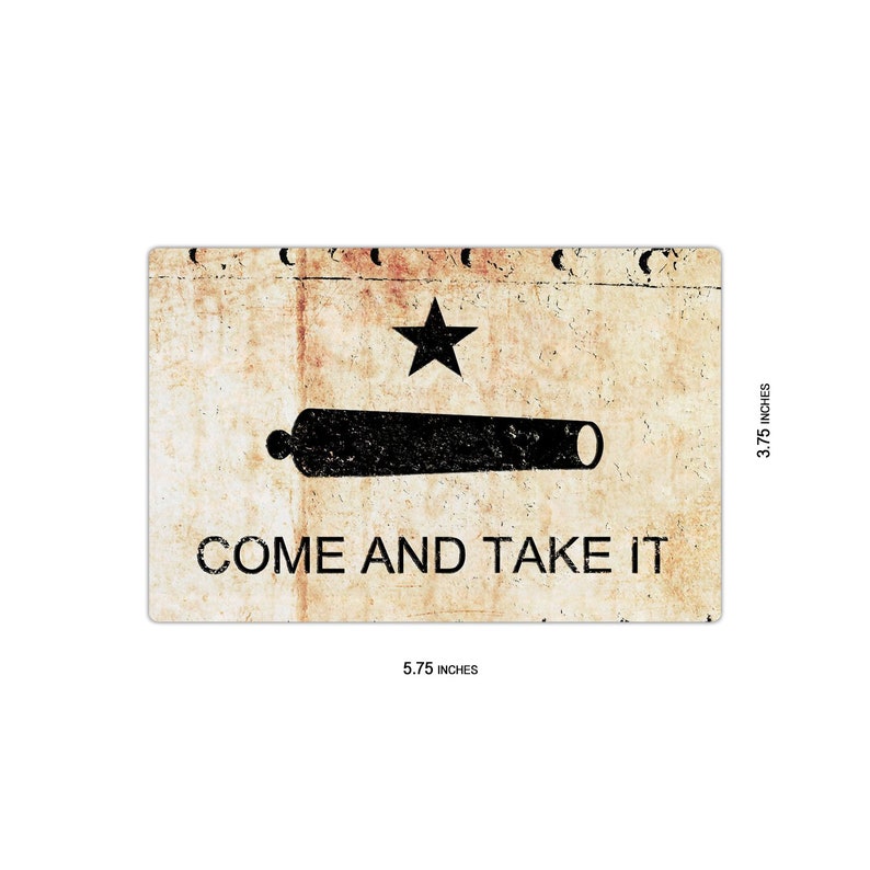 Gonzales Battle Flag on Rusted Riveted Plate Print on magnet dimensions