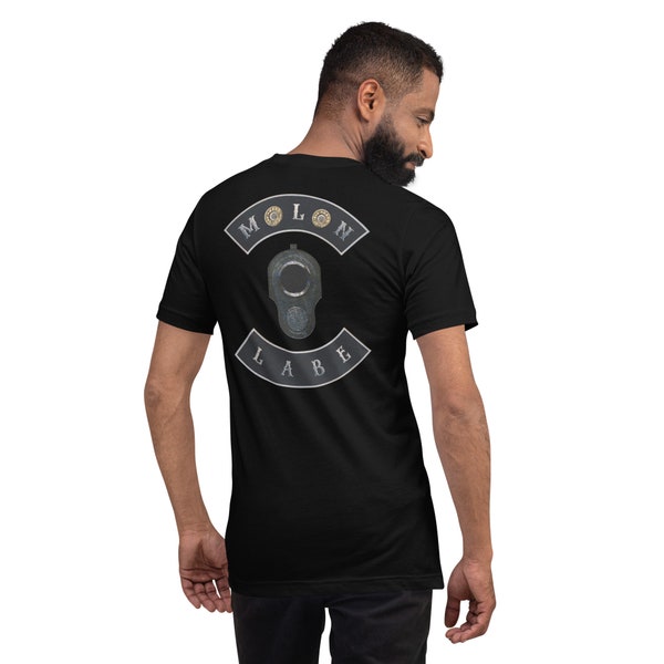 Molon Labe With M1911 Muzzle and Double 45 ACP Case Heads Print on Short-sleeve unisex t-shirt